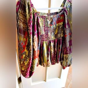 Anthropologie Let Me Be Floral Long Sleeve Blouse